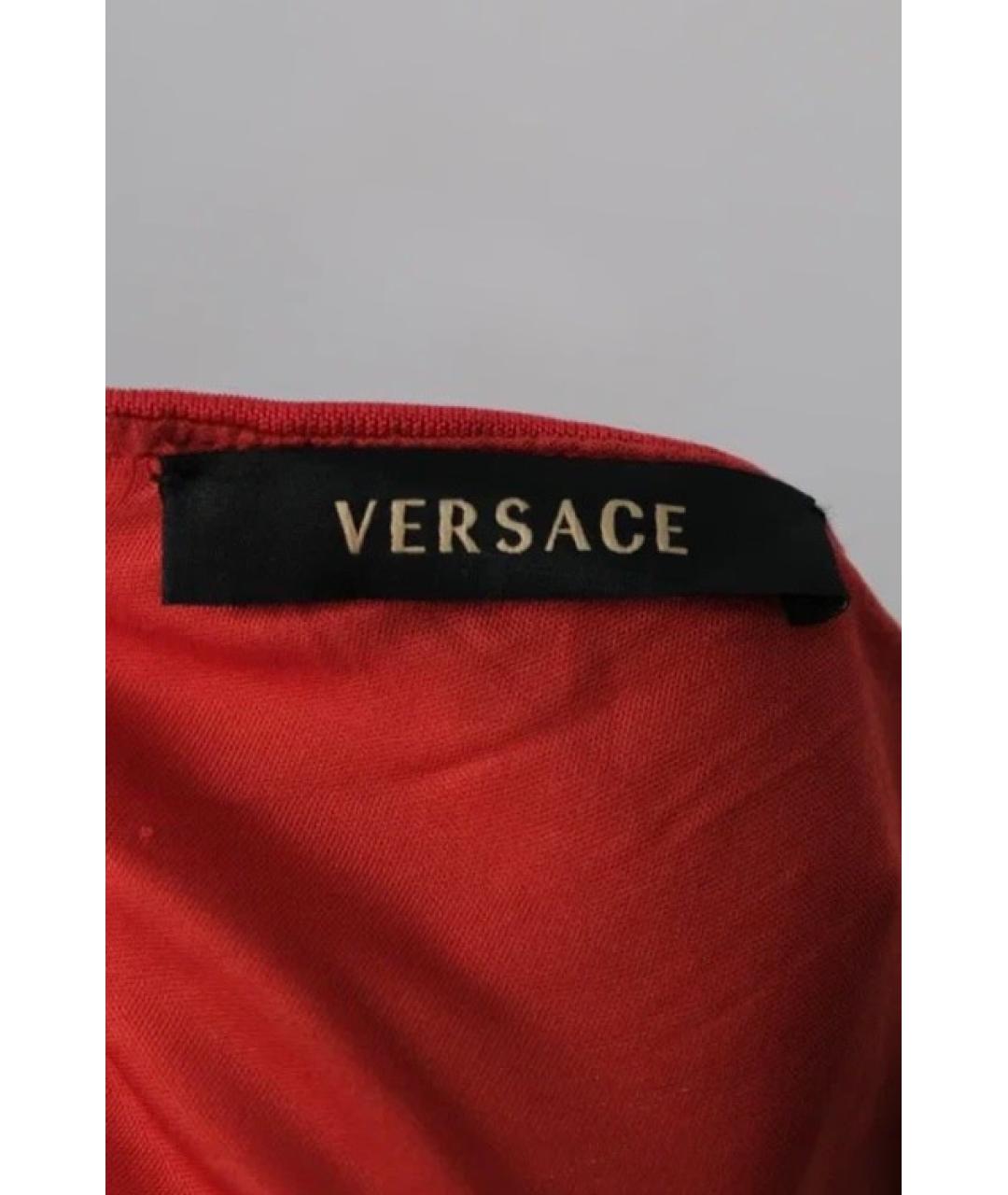 VERSACE Красное вискозное платье, фото 4