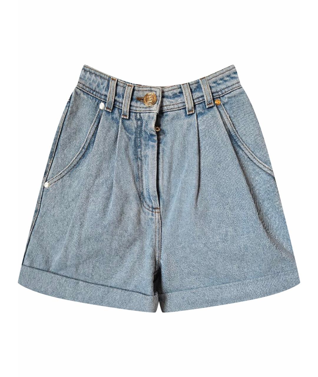 BALMAIN Голубые хлопковые шорты, фото 1
