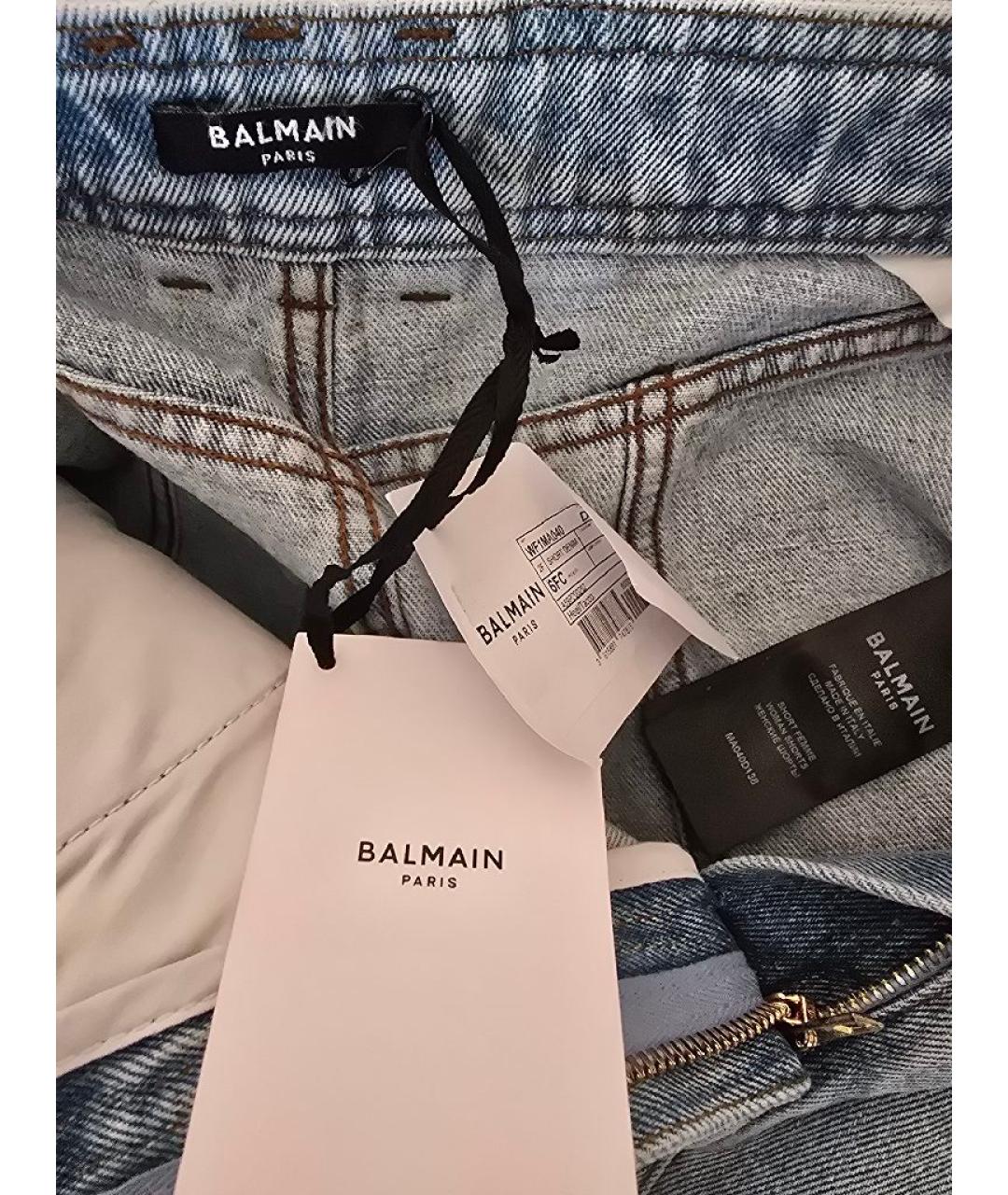 BALMAIN Голубые хлопковые шорты, фото 6