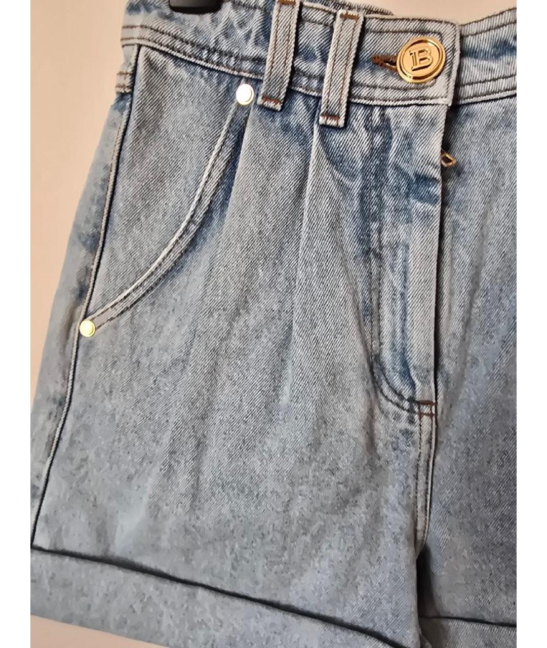 BALMAIN Голубые хлопковые шорты, фото 4