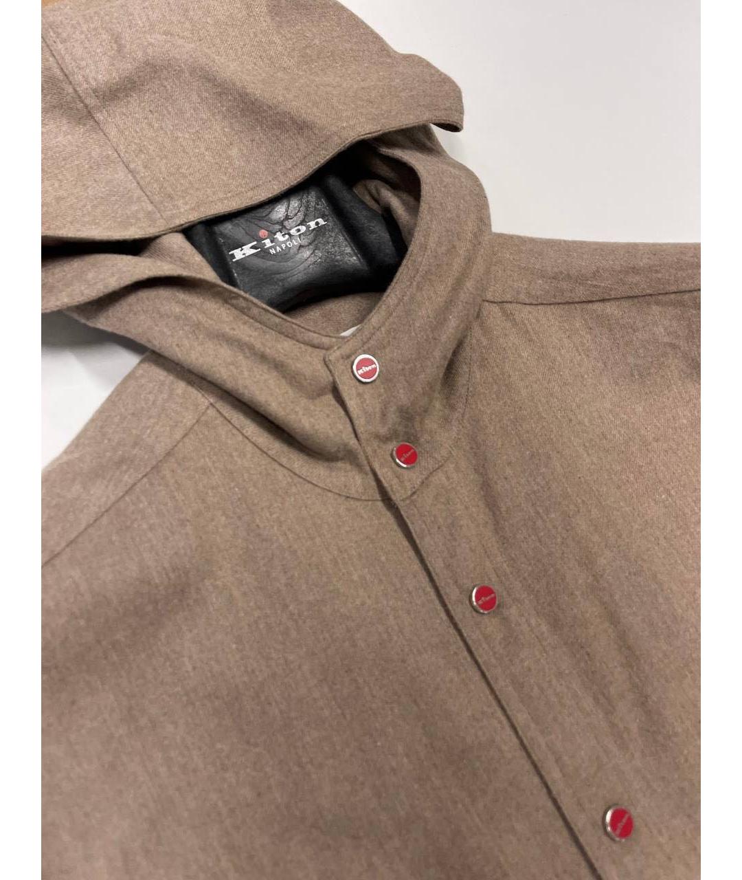 KITON Бежевая хлопковая кэжуал рубашка, фото 4