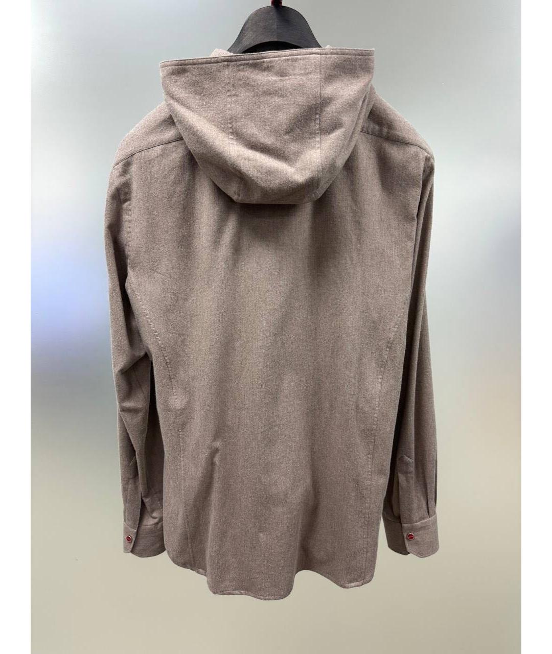 KITON Бежевая хлопковая кэжуал рубашка, фото 2