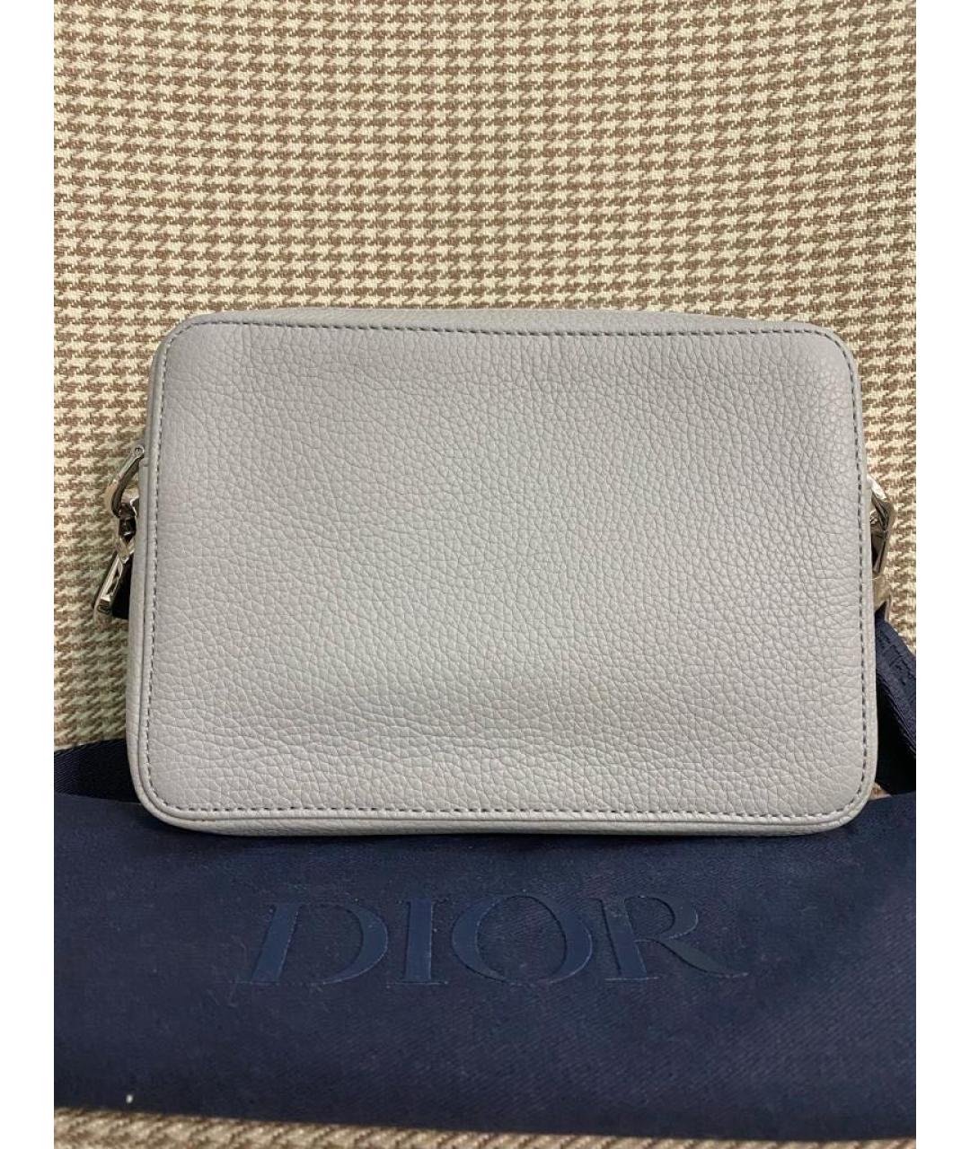 CHRISTIAN DIOR Белая кожаная сумка на плечо, фото 3