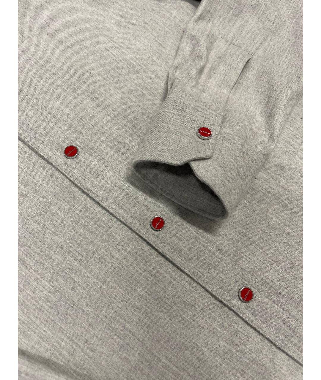 KITON Серая хлопковая кэжуал рубашка, фото 4