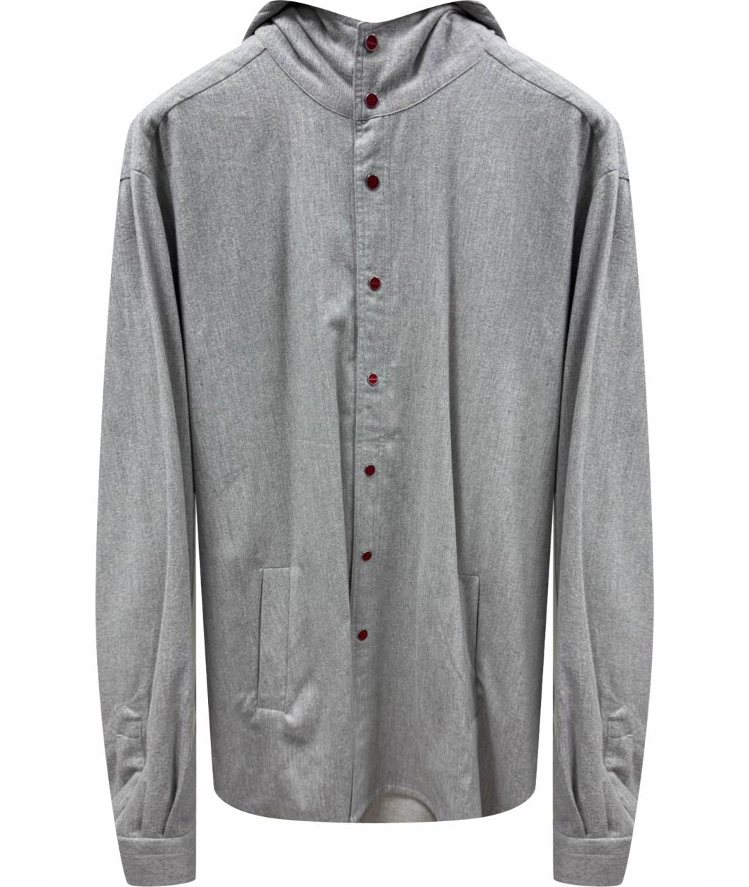 KITON Серая хлопковая кэжуал рубашка, фото 1