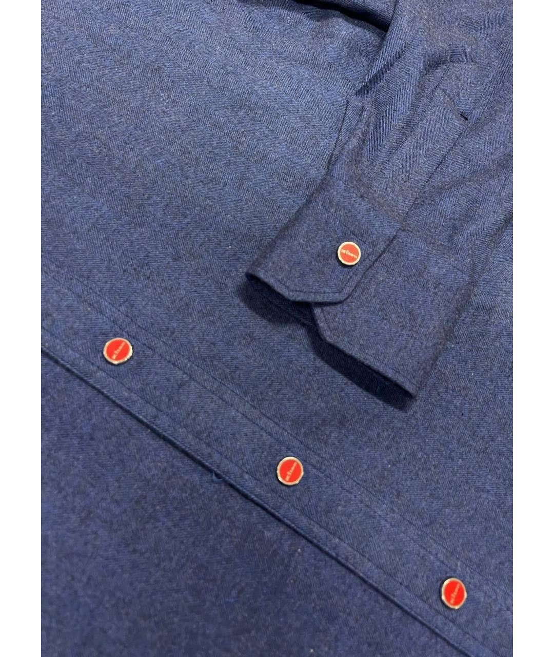 KITON Синяя хлопковая кэжуал рубашка, фото 5