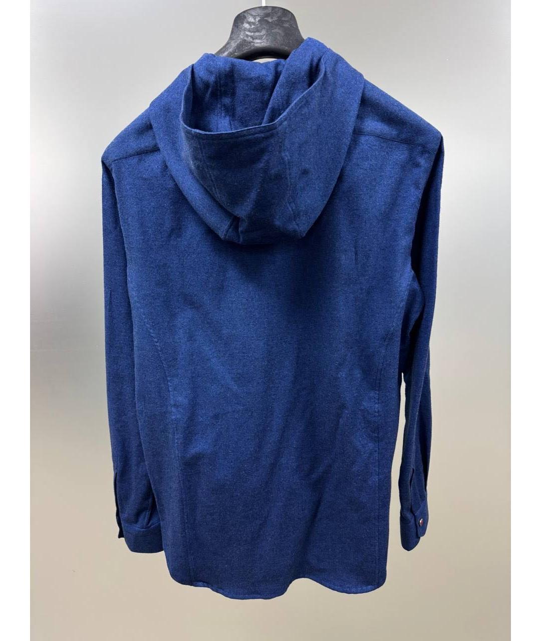 KITON Синяя хлопковая кэжуал рубашка, фото 2