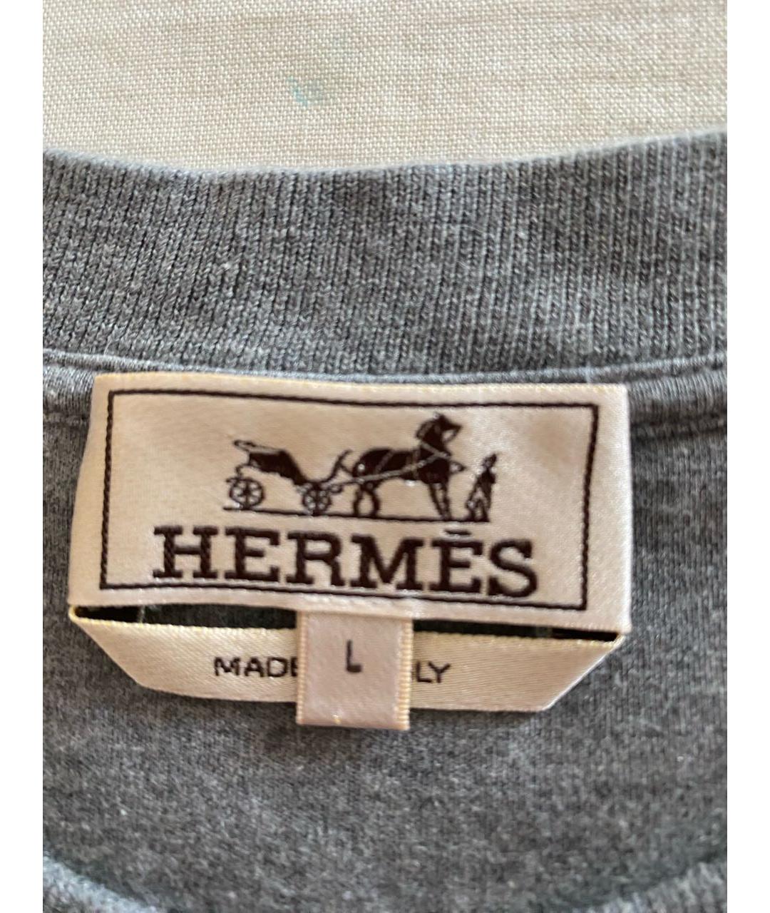 HERMES Серая футболка, фото 3