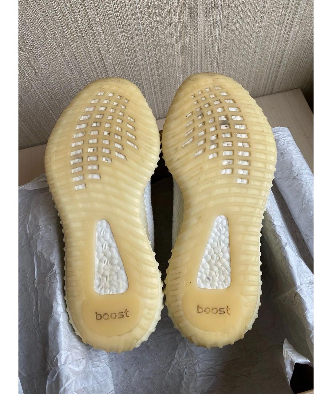 ADIDAS YEEZY Белые текстильные низкие кроссовки / кеды, фото 5