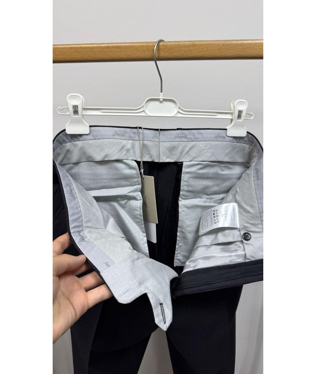 BRIONI Черные шерстяные классические брюки, фото 4