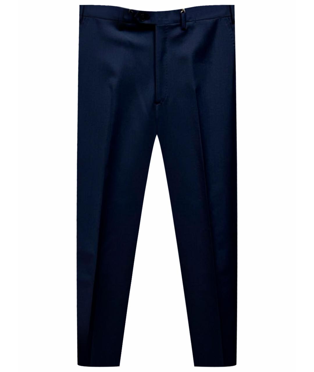 BRIONI Темно-синие шерстяные классические брюки, фото 1