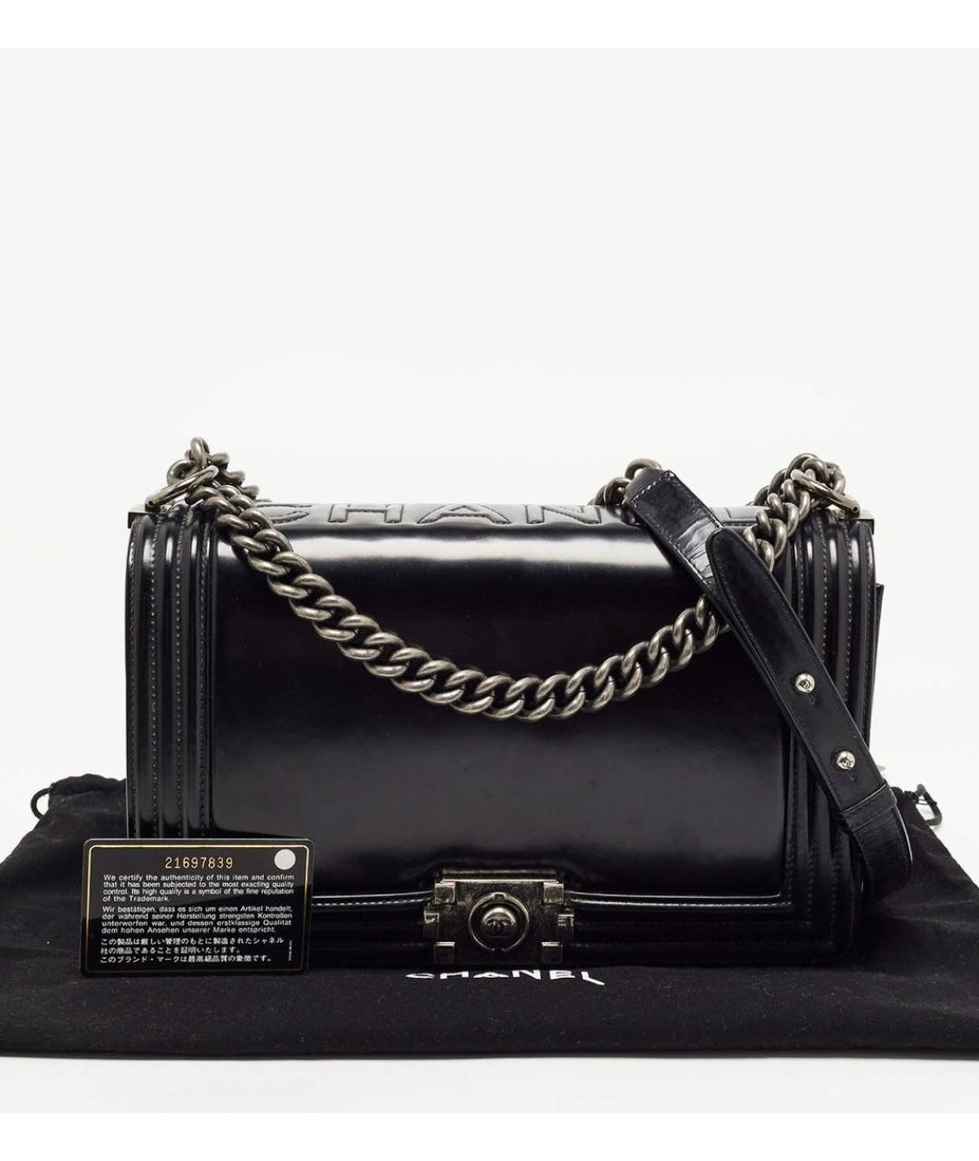 CHANEL Черная кожаная сумка через плечо, фото 8
