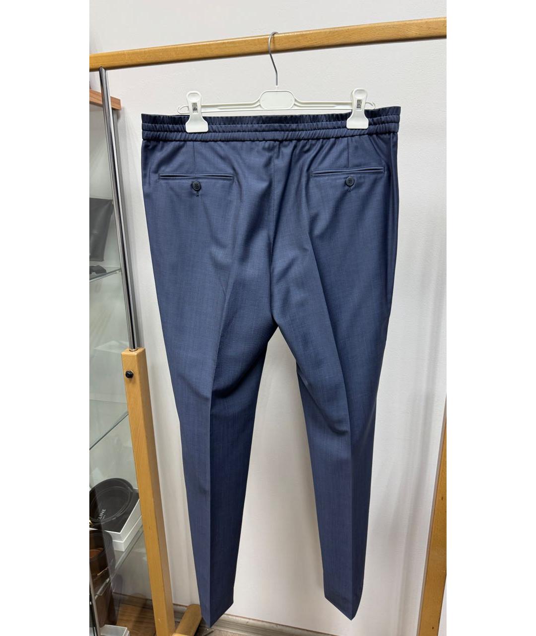 BRIONI Синие шерстяные классические брюки, фото 3