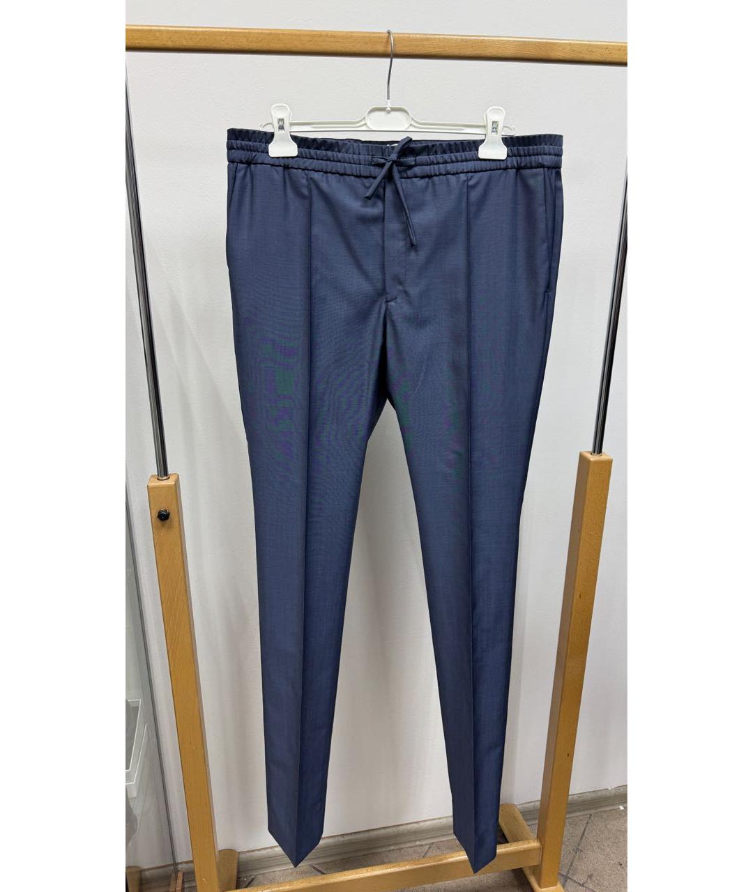 BRIONI Синие шерстяные классические брюки, фото 4
