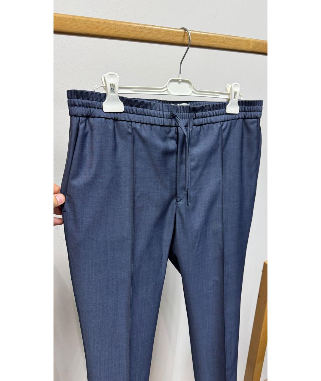 BRIONI Синие шерстяные классические брюки, фото 2