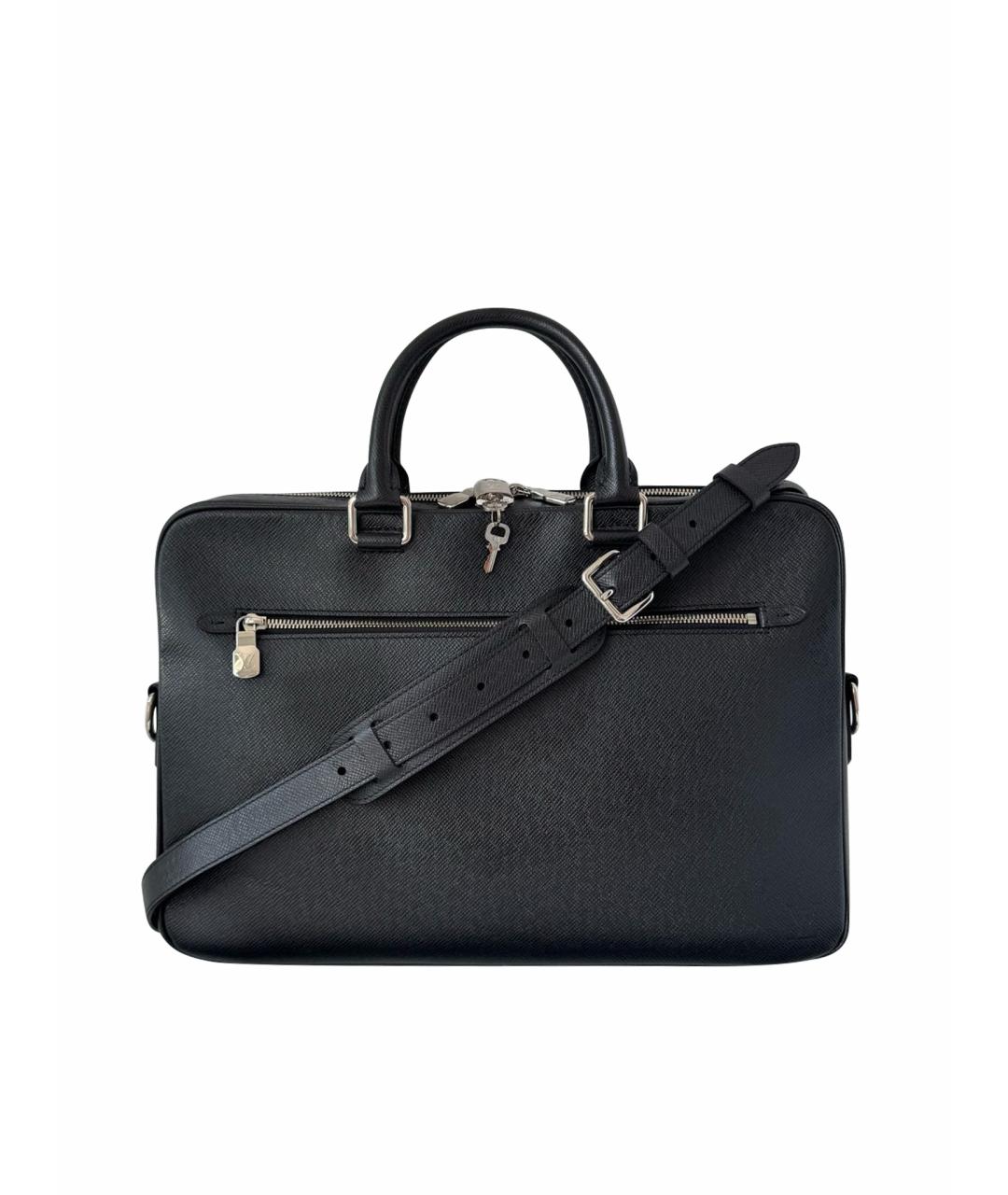 LOUIS VUITTON Черный кожаный портфель, фото 1