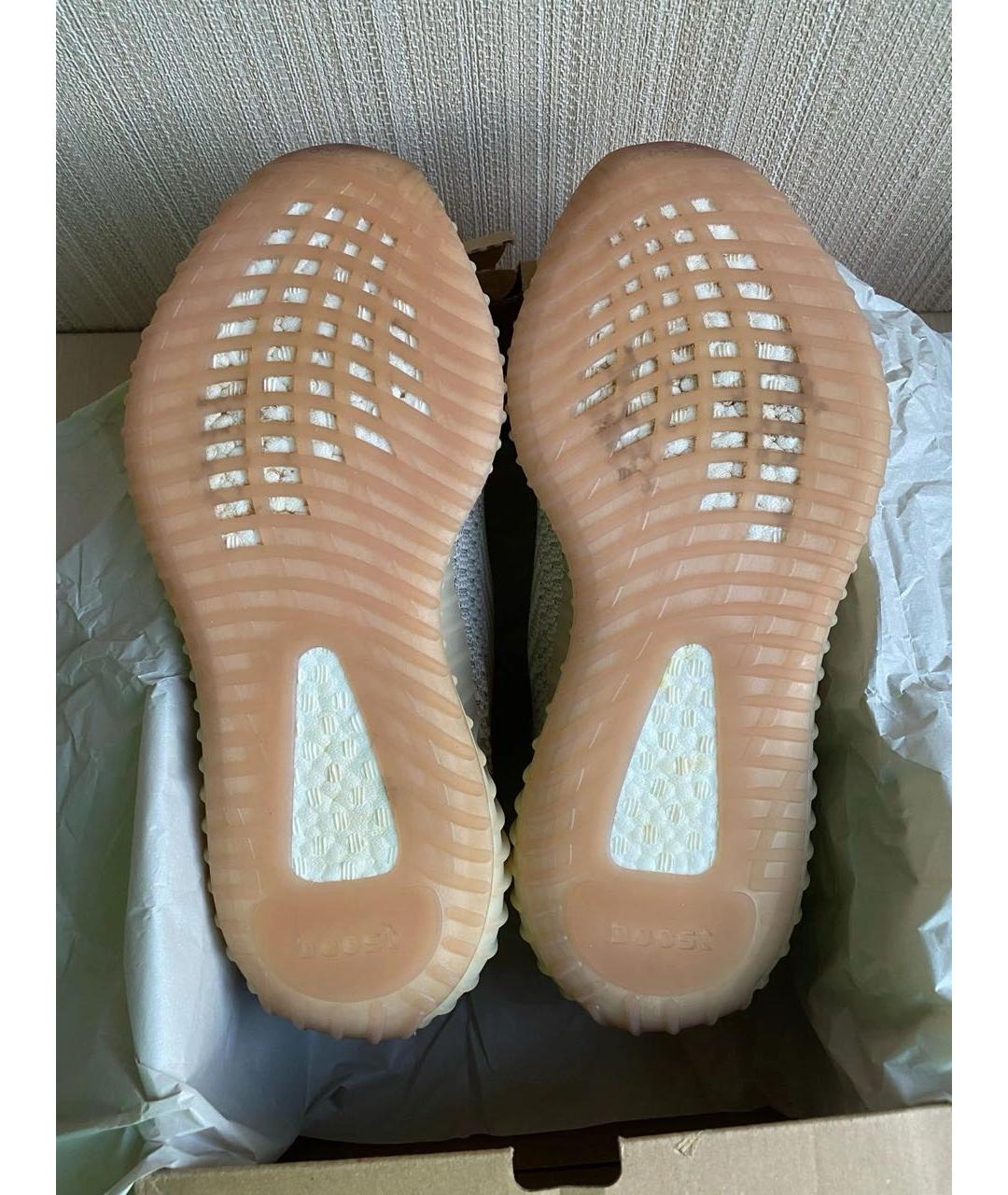 ADIDAS YEEZY Бежевые текстильные низкие кроссовки / кеды, фото 5