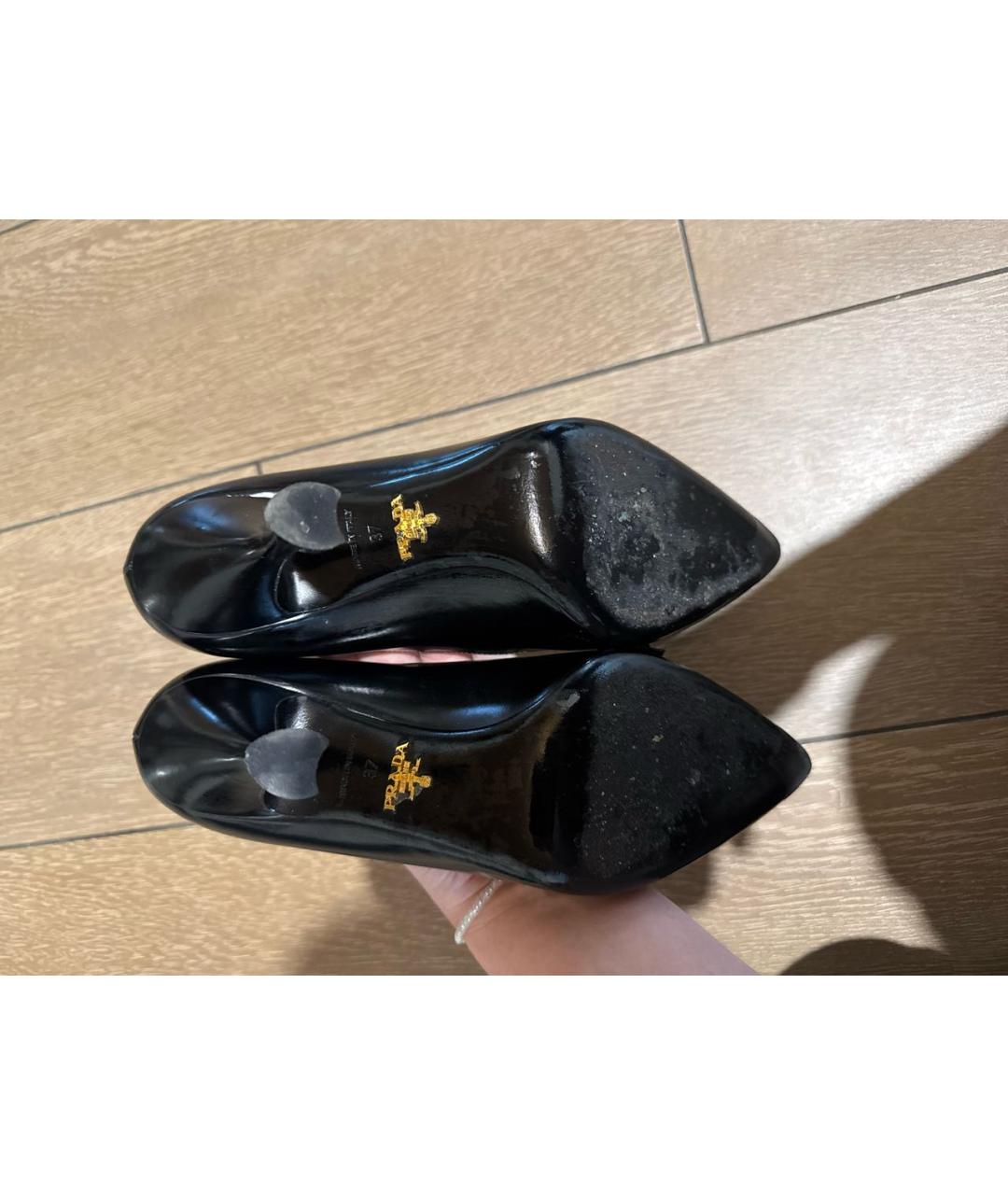 PRADA Черные кожаные туфли, фото 5