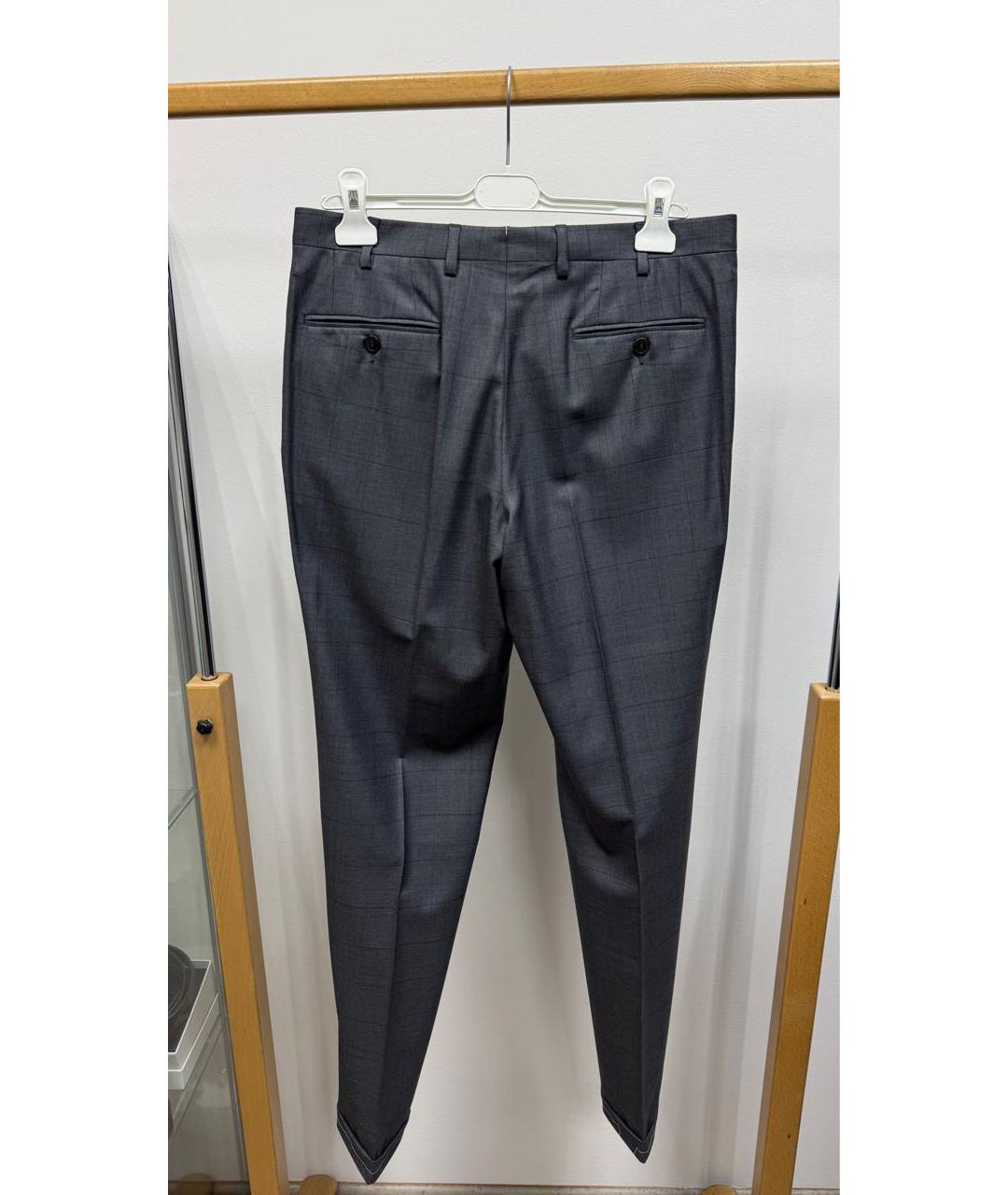 BRIONI Антрацитовые шерстяные классические брюки, фото 3