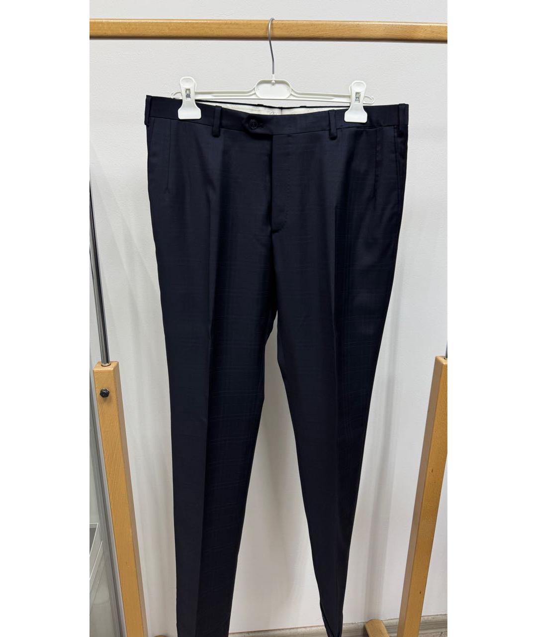 BRIONI Темно-синие шерстяные классические брюки, фото 4