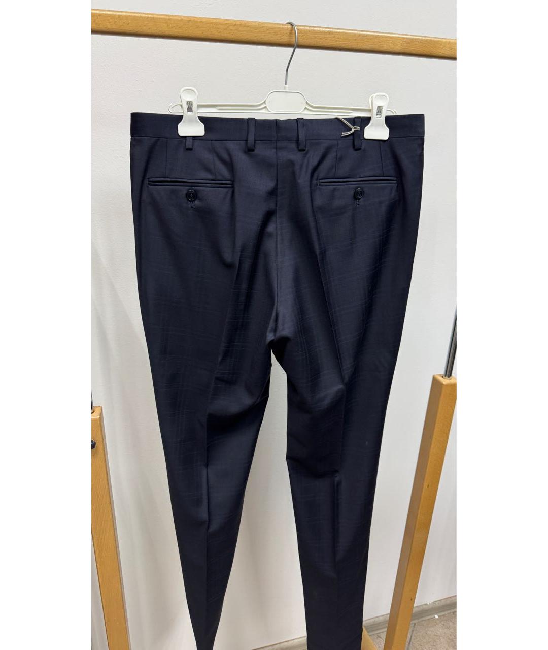BRIONI Темно-синие шерстяные классические брюки, фото 3