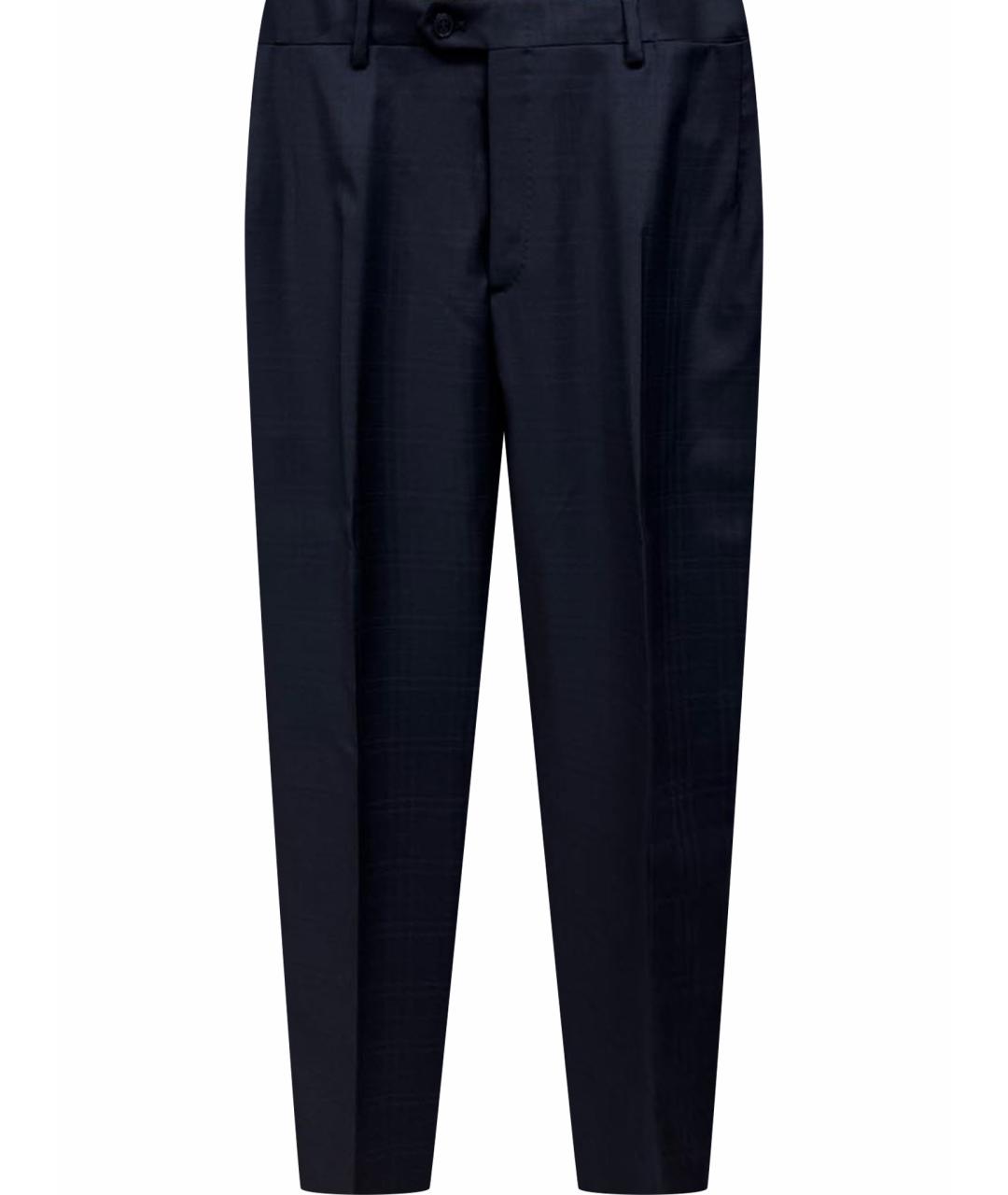 BRIONI Темно-синие шерстяные классические брюки, фото 1