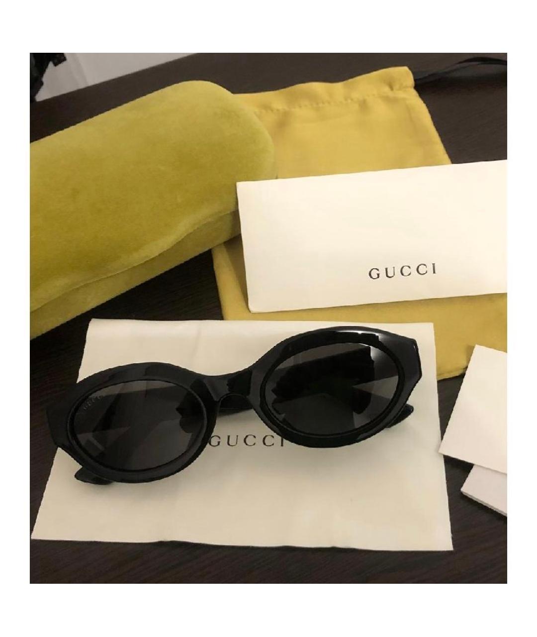 GUCCI Черные пластиковые солнцезащитные очки, фото 3