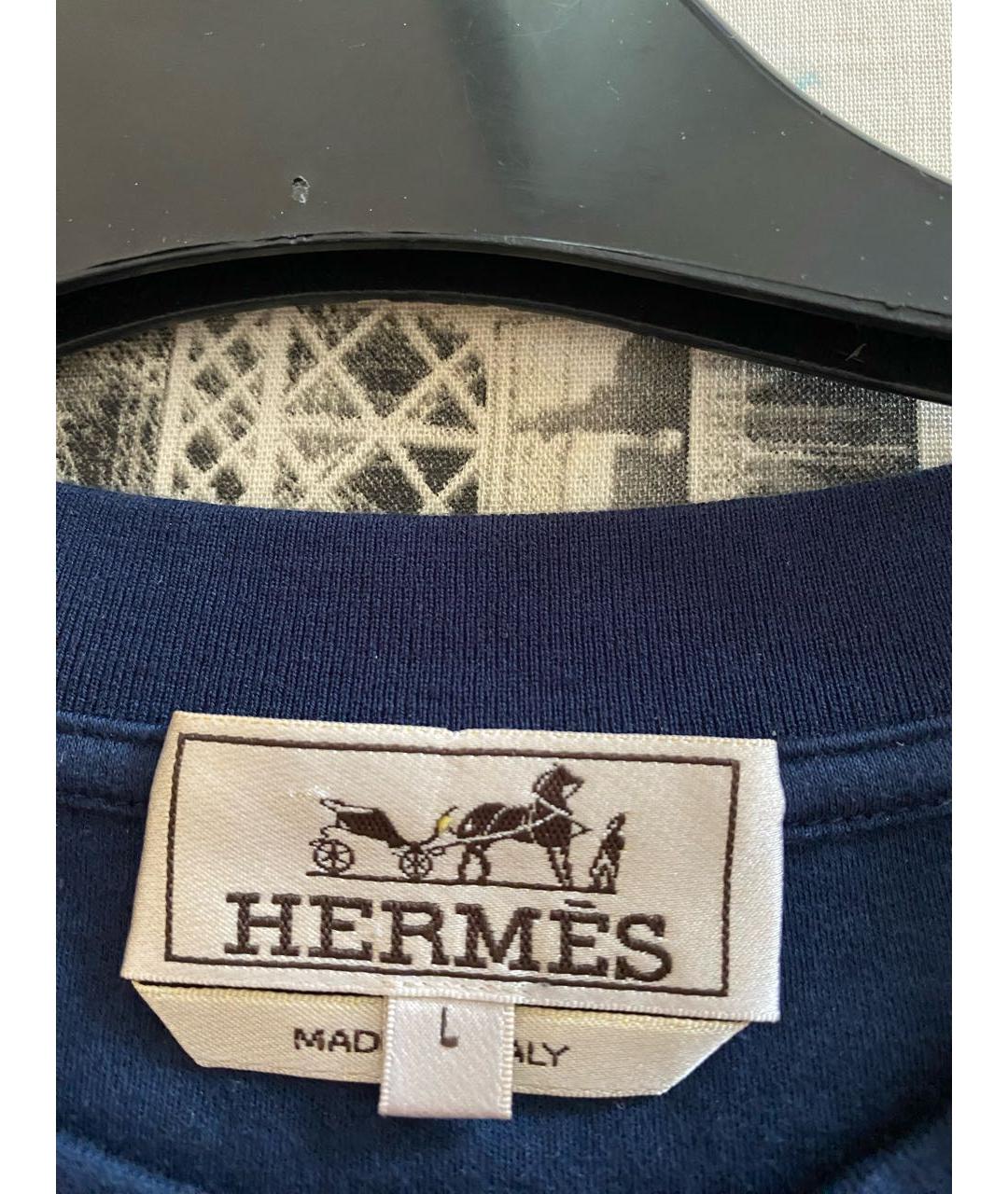 HERMES Темно-синяя футболка, фото 3