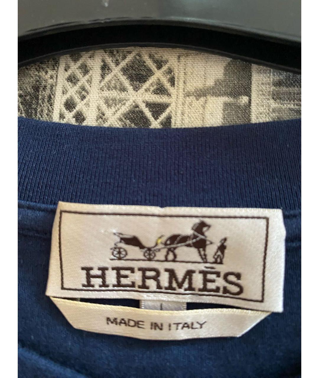 HERMES Темно-синяя футболка, фото 6