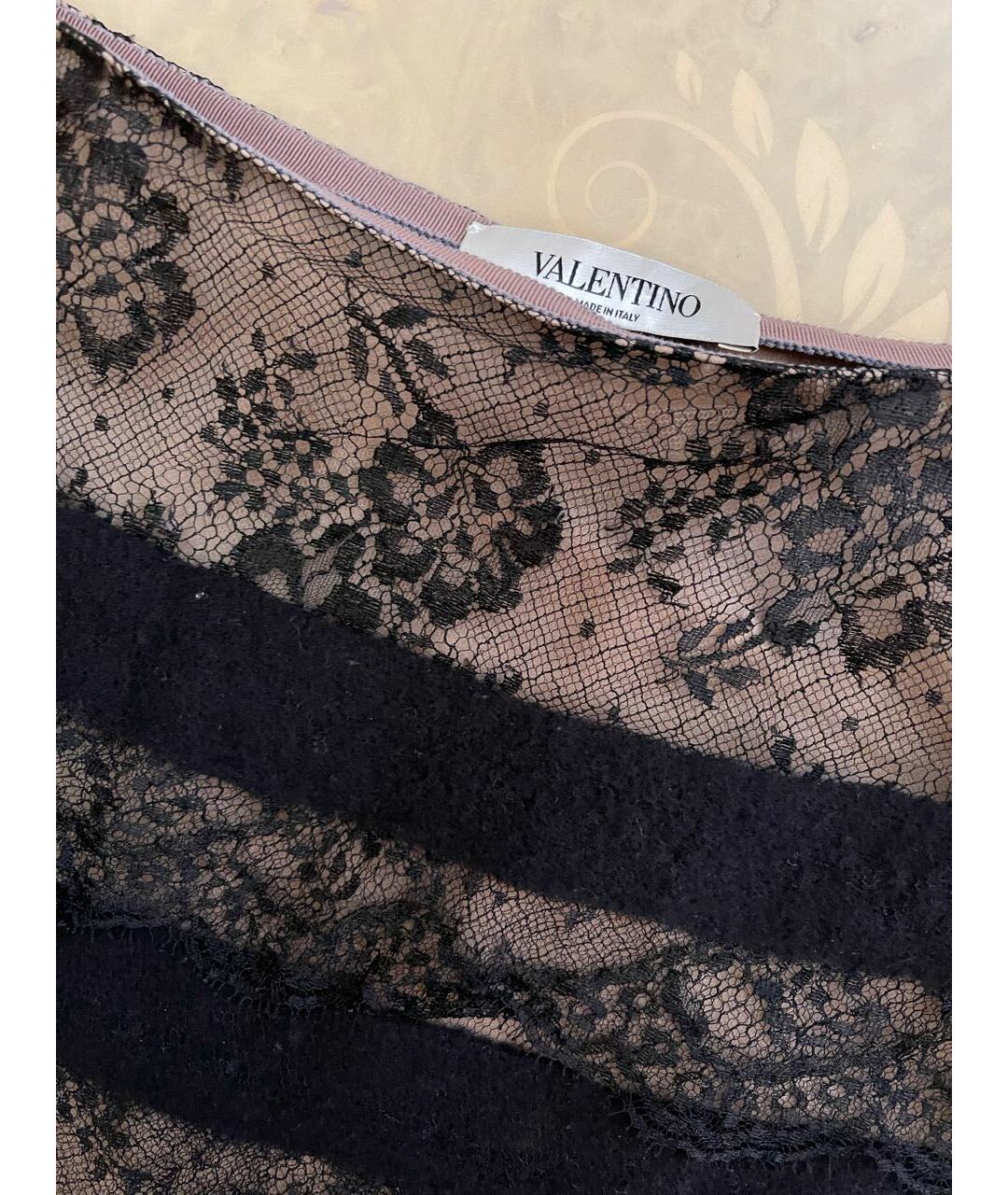 VALENTINO Черная кружевная юбка миди, фото 2
