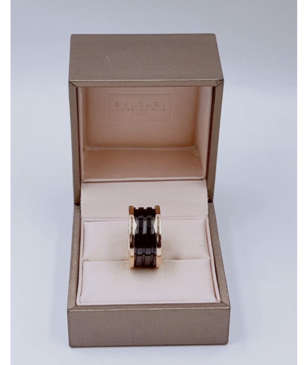 BVLGARI Черное кольцо из розового золота, фото 2
