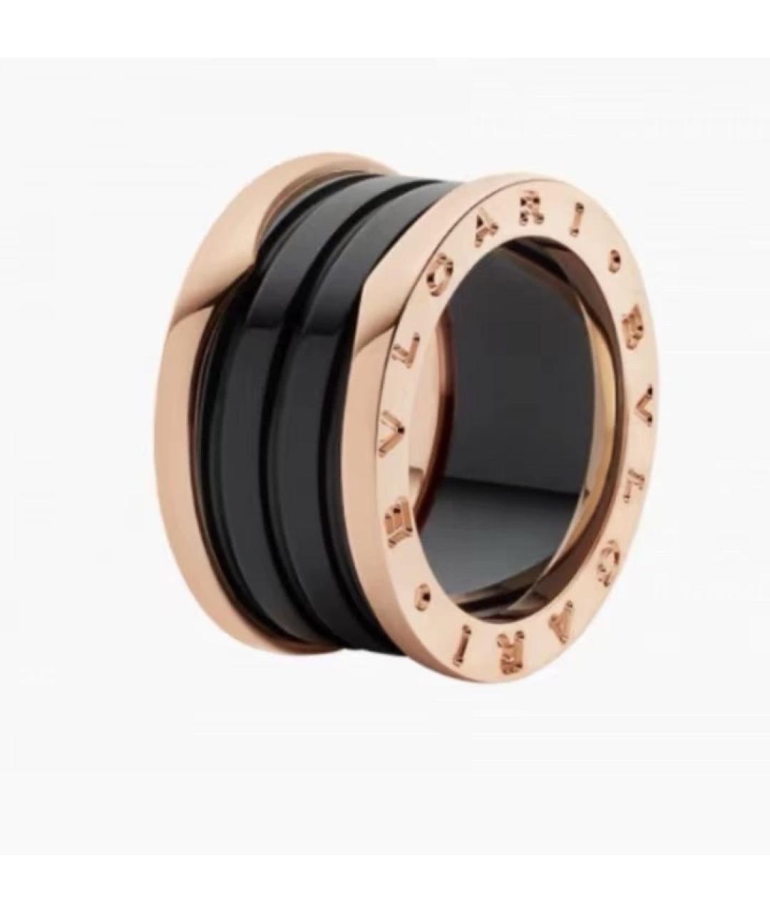 BVLGARI Черное кольцо из розового золота, фото 7