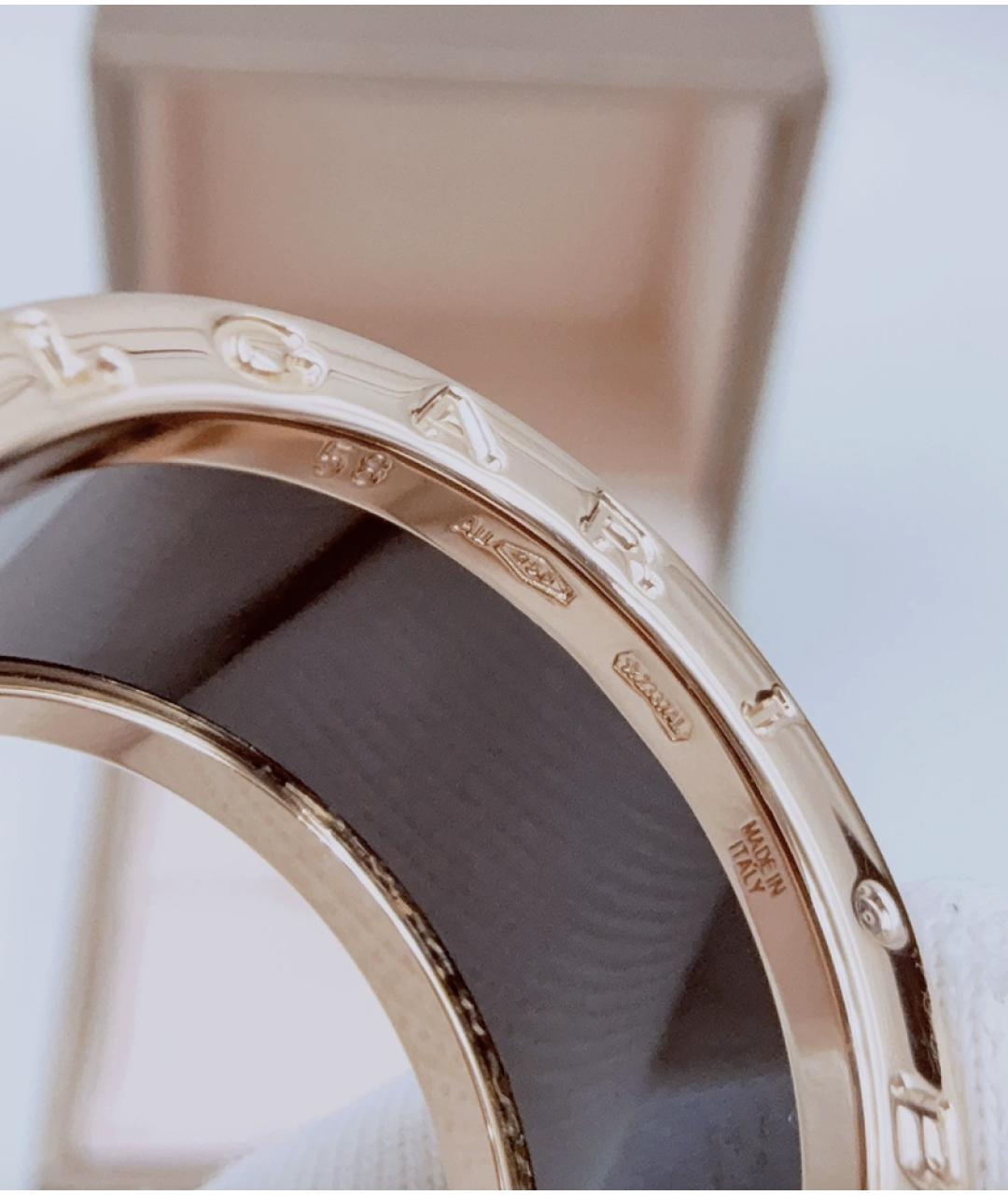 BVLGARI Черное кольцо из розового золота, фото 6