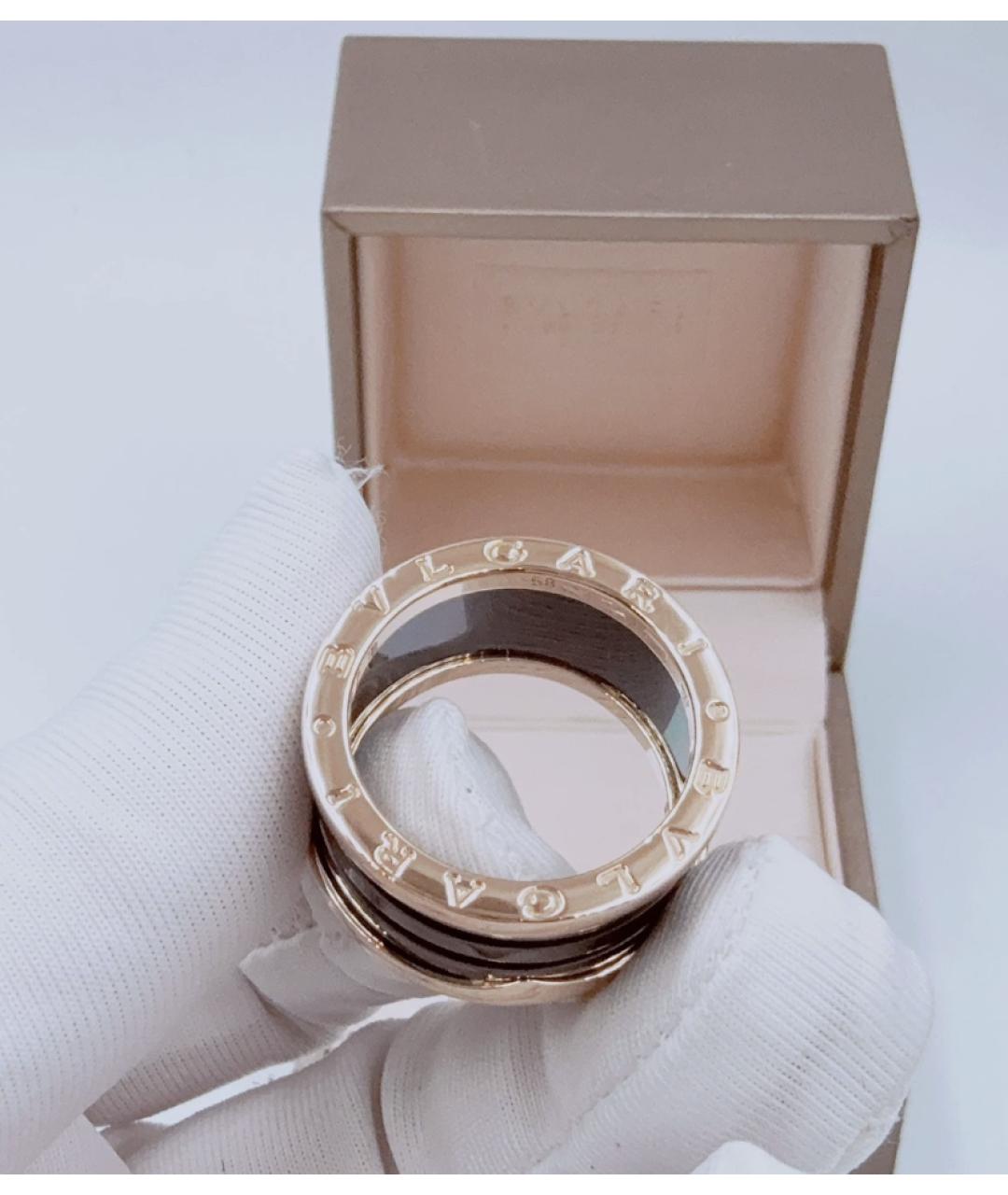 BVLGARI Черное кольцо из розового золота, фото 5