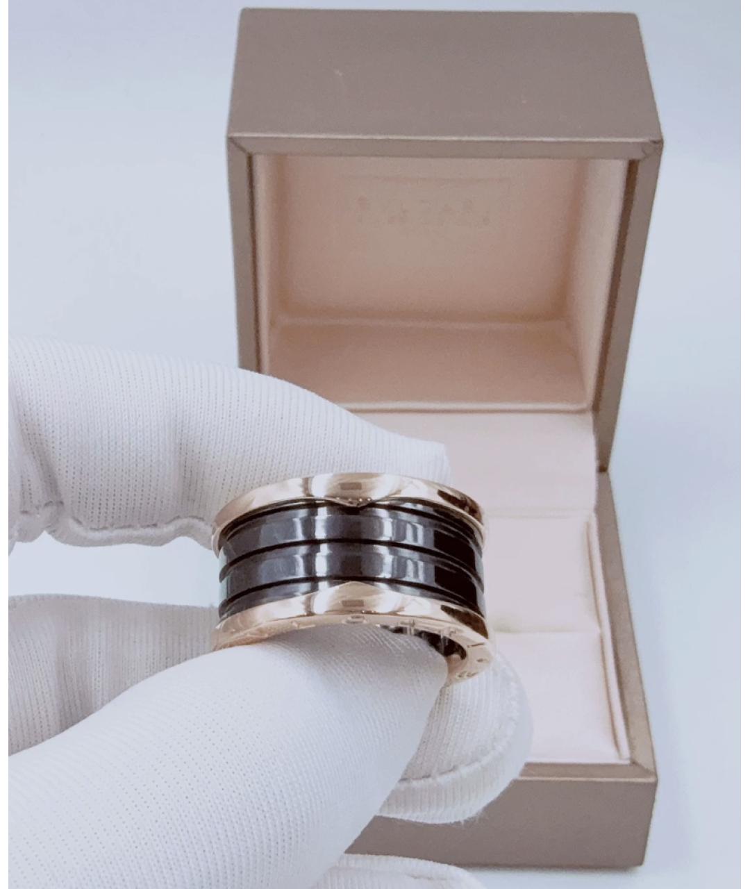 BVLGARI Черное кольцо из розового золота, фото 3