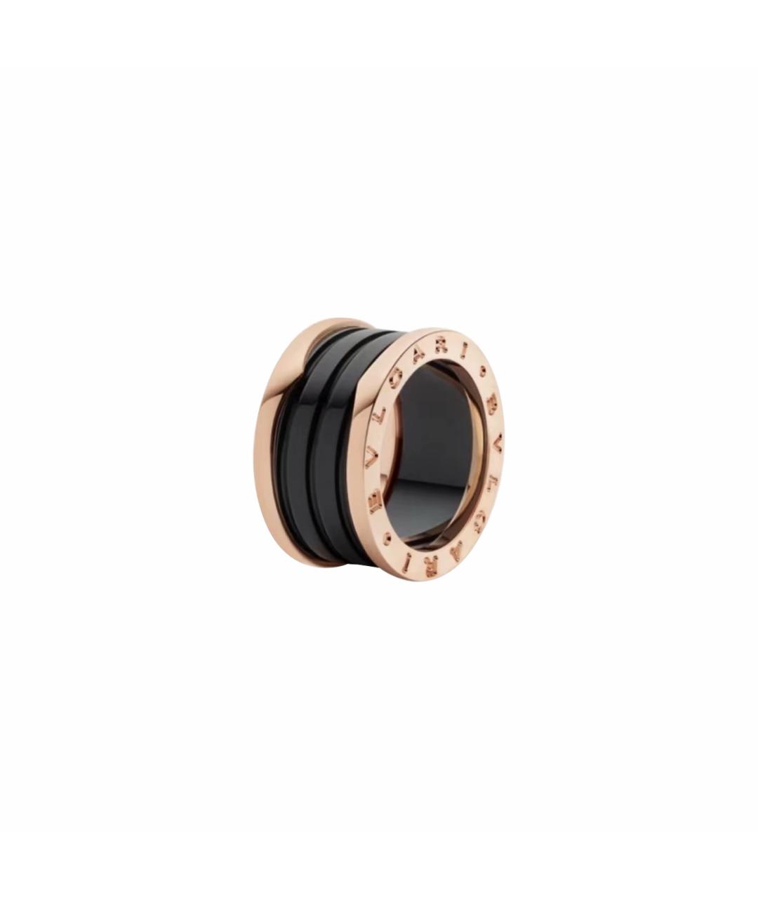 BVLGARI Черное кольцо из розового золота, фото 1