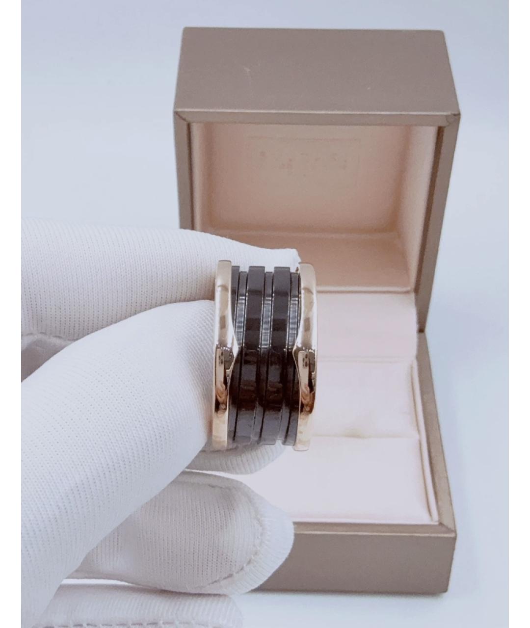 BVLGARI Черное кольцо из розового золота, фото 4