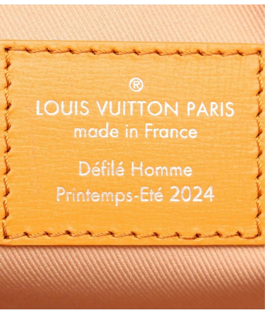 LOUIS VUITTON Желтая кожаная сумка тоут, фото 5