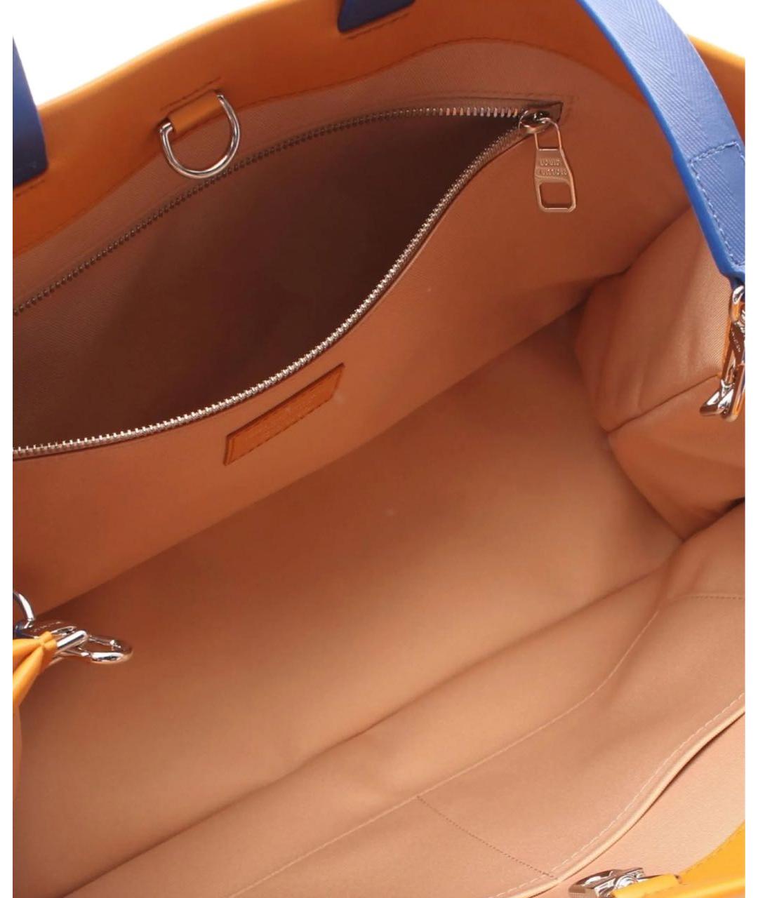 LOUIS VUITTON Желтая кожаная сумка тоут, фото 4