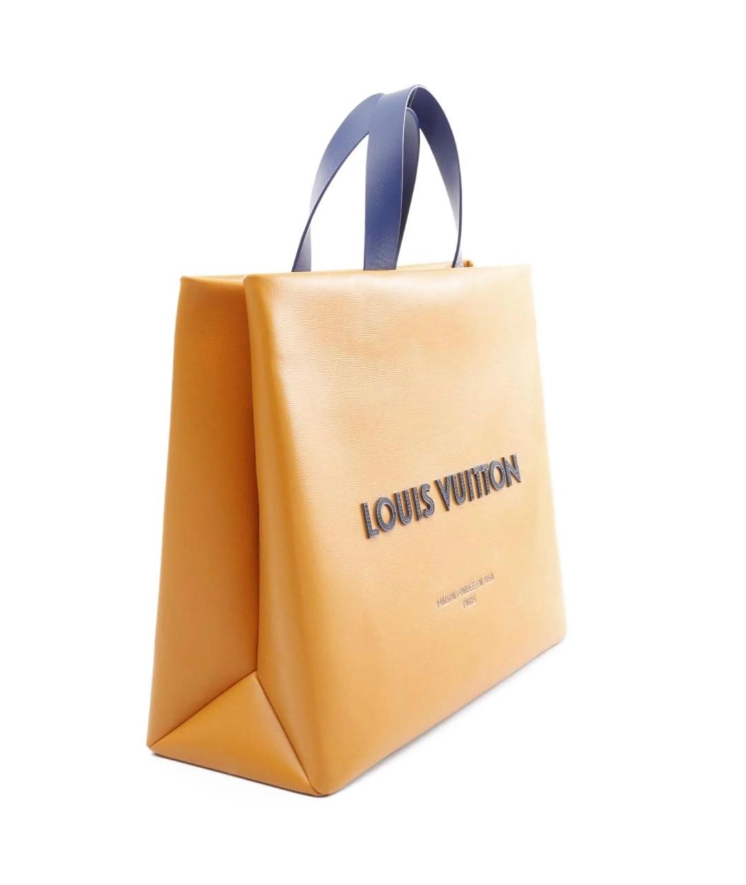 LOUIS VUITTON Желтая кожаная сумка тоут, фото 2