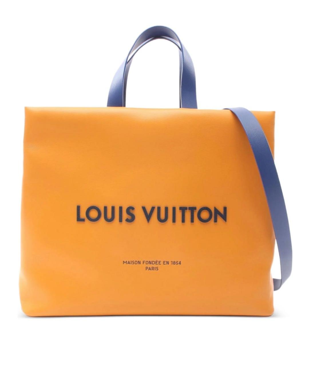 LOUIS VUITTON Желтая кожаная сумка тоут, фото 3