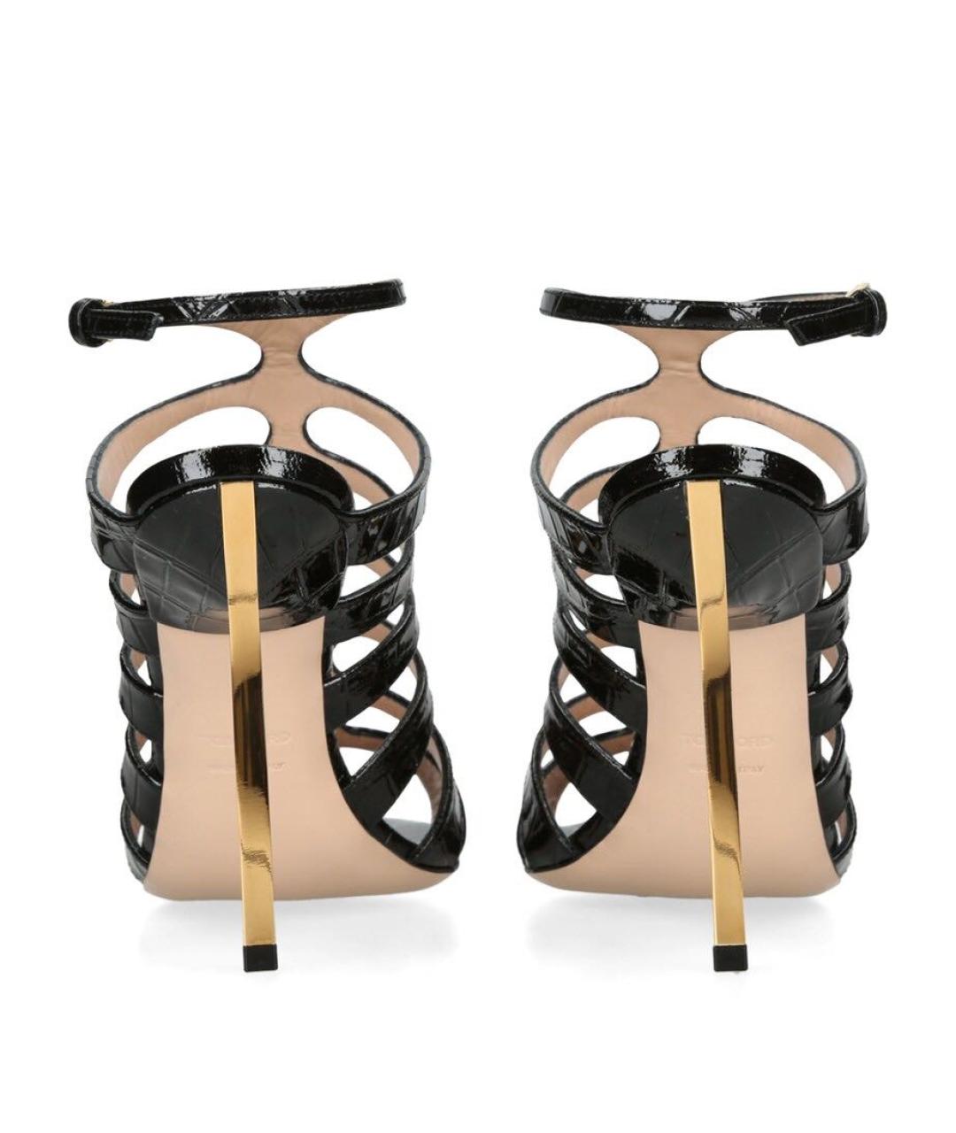 TOM FORD Черные кожаные босоножки, фото 3
