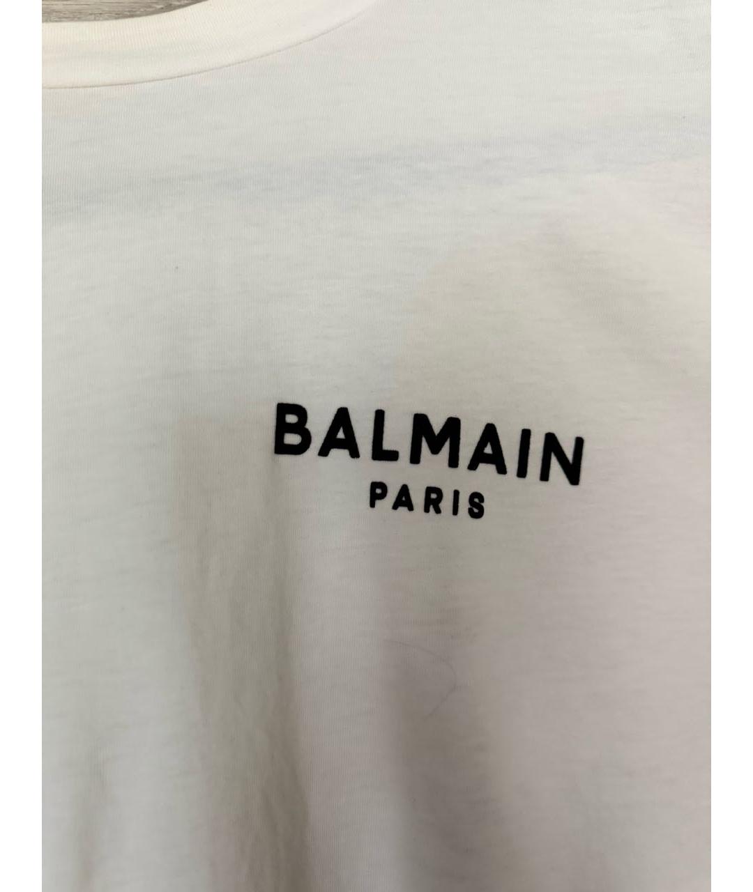 BALMAIN Белая хлопковая футболка, фото 2