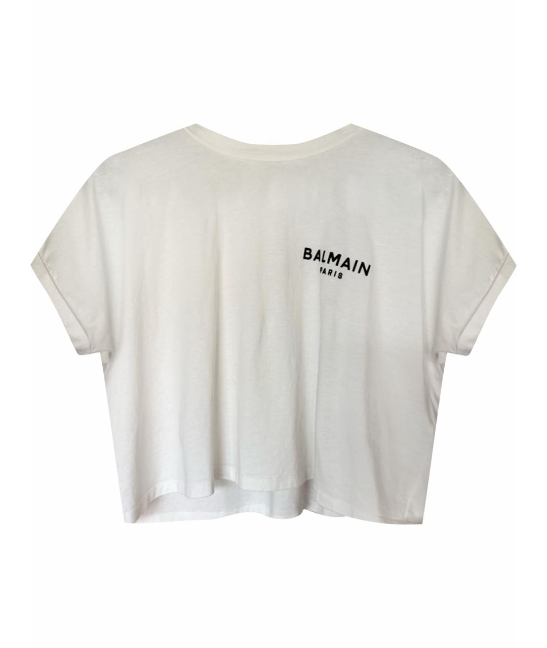 BALMAIN Белая хлопковая футболка, фото 1