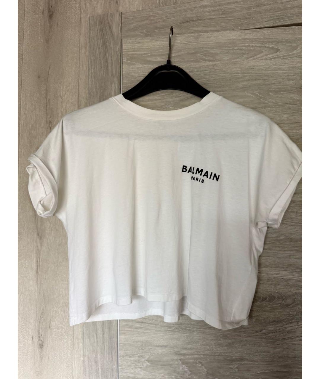 BALMAIN Белая хлопковая футболка, фото 5