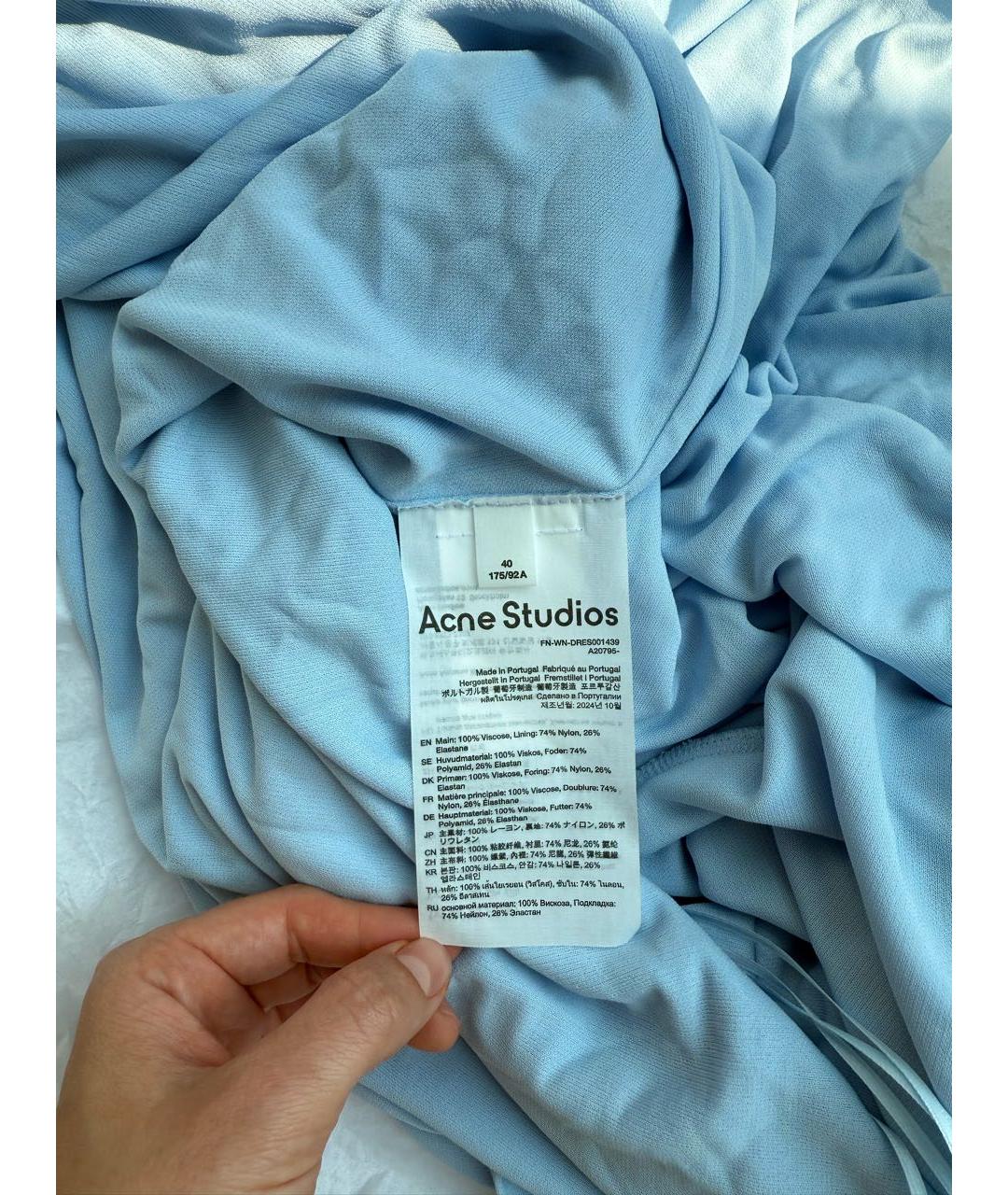 ACNE STUDIOS Голубое вискозное коктейльное платье, фото 6