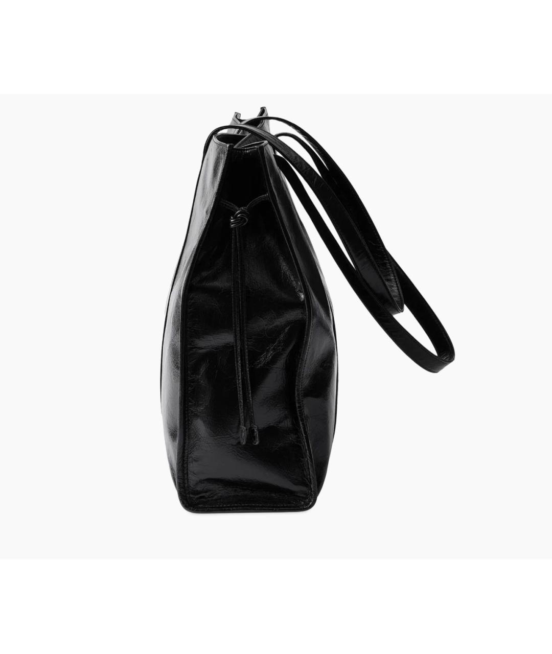 PRADA Черная сумка тоут из лакированной кожи, фото 2