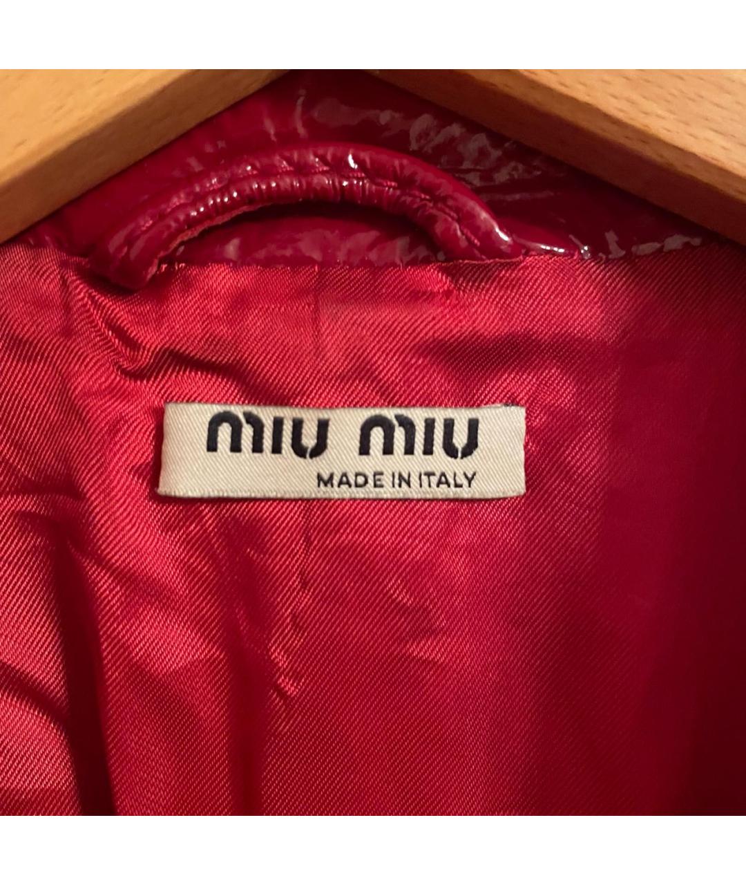 MIU MIU Красное кожаное пальто, фото 7