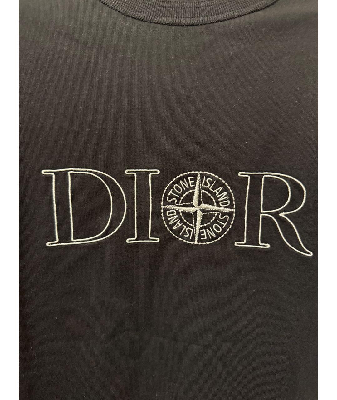 STONE ISLAND Черная хлопковая футболка, фото 2