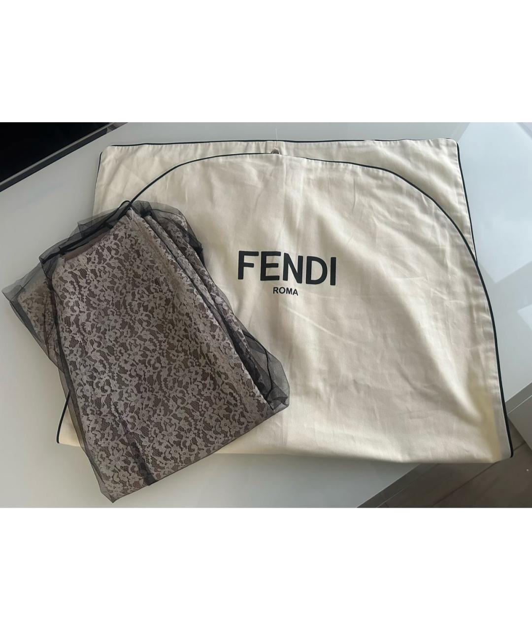 FENDI Бежевая юбка миди, фото 8